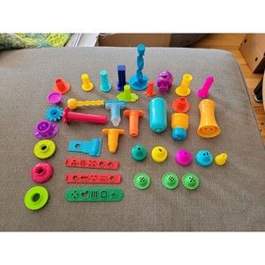 Lot of Play Doh Dough Accessories Stamps Press Tips 35+ pieces